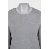 Gray sweatshirt with reflective stripes