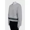 Gray sweatshirt with reflective stripes