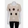 Beige polka dot T-shirt