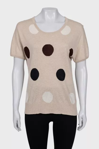 Beige polka dot T-shirt
