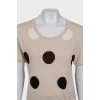 Beige polka dot T-shirt