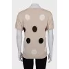 Beige polka dot T-shirt