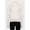 Wool T-shirt with a high collar