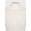 Wool T-shirt with a high collar