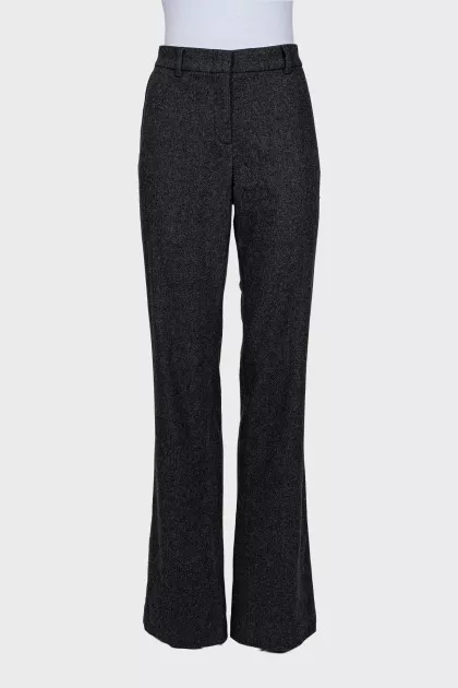 Gray high-waisted trousers