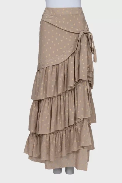 Maxi skirt with ruffles