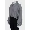 Cropped pullover with puff sleeves