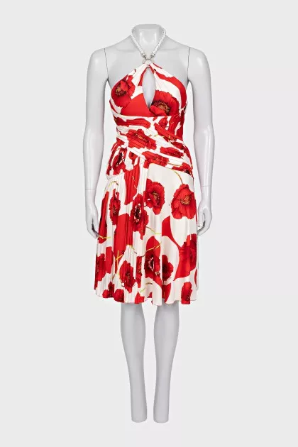 Floral print tie-up dress