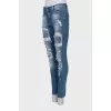 Blue ripped skinny jeans