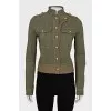 Green denim jacket