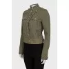 Green denim jacket