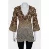 Long blouse with animal print