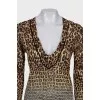 Long blouse with animal print
