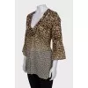 Long blouse with animal print