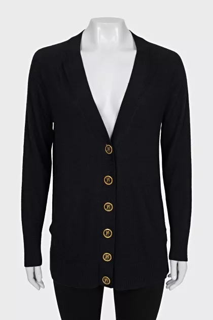 Straight cardigan with accent buttons