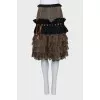Skirt with draping and lace