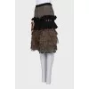 Skirt with draping and lace