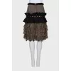 Skirt with draping and lace