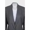 Straight-cut wool jacket with tag
