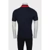 Men's blue polo shirt with branded embroidery