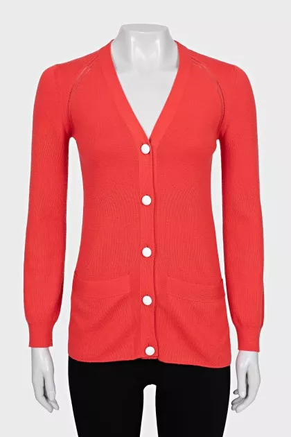 Cashmere cardigan with buttoned pockets