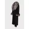 Gray coat with removable fur