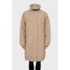 Long down jacket with a high collar