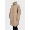 Long down jacket with a high collar