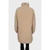 Long down jacket with a high collar