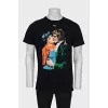 Men's T-shirt with a signature print on the back