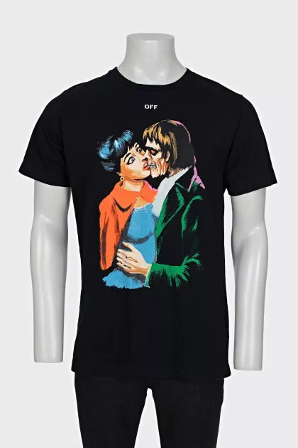 Men's T-shirt with a signature print on the back