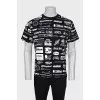 Men's straight printed T-shirt