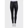 Mid-rise leather trousers