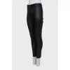 Mid-rise leather trousers