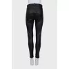 Mid-rise leather trousers