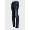 Men's ripped jeans with buttons