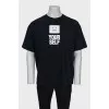 Men's black T-shirt with brand logo