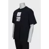 Men's black T-shirt with brand logo