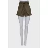 High-waisted drawstring shorts