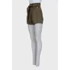 High-waisted drawstring shorts