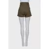 High-waisted drawstring shorts