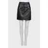 Leather suit consisting of a jacket and skirt