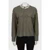 Asymmetrical shirt decorated with crystals
