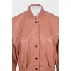Brown faux leather suit