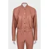 Brown faux leather suit