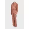 Brown faux leather suit