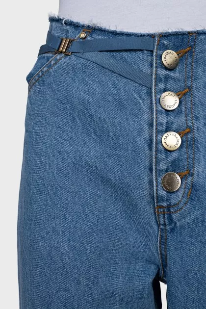 Straight-leg jeans with buttons