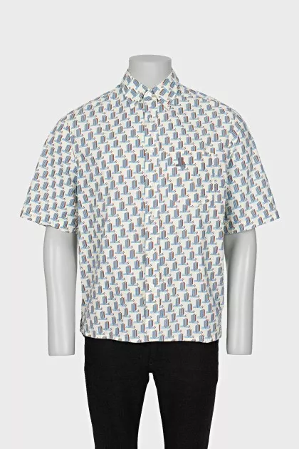 Men's short-sleeved printed shirt