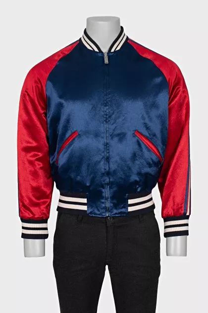 Men's reversible zip-up bomber jacket