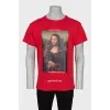 Men's red printed t-shirt